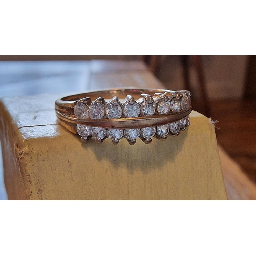 203 - Vintage 9ct Gold Half Hoop Eternity Ring, size L