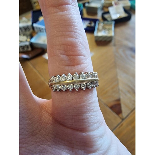 203 - Vintage 9ct Gold Half Hoop Eternity Ring, size L