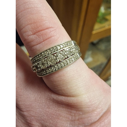 224 - 9ct Gold and Diamond Half Eternity Ring, 4g and size M