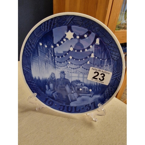 23 - Early Royal Copenhagen (Denmark) Commemorative Christmas Nativity plate - dated 19 July 1937 diamete... 