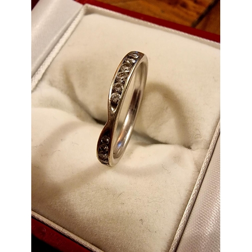 237 - White Gold & Diamond 9ct Eternity Ring, size N+0.5