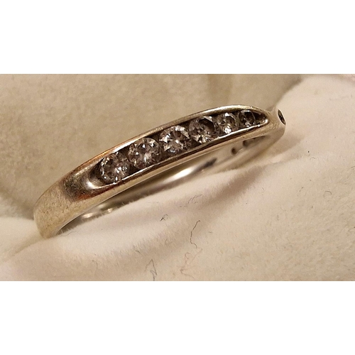 237 - White Gold & Diamond 9ct Eternity Ring, size N+0.5