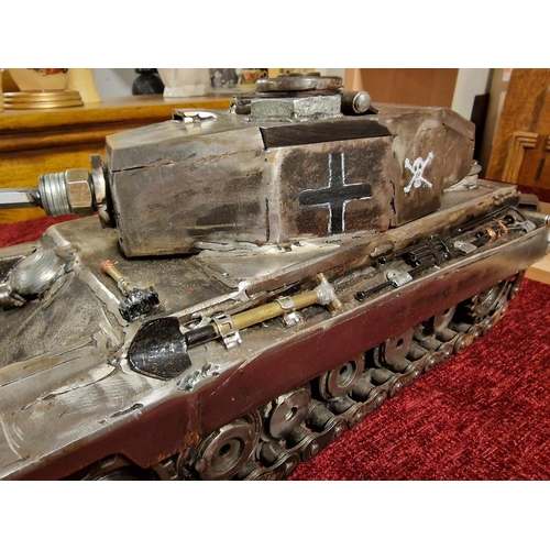 271 - Scratch Built Heavy Metal WWII German Iron Cross Tank