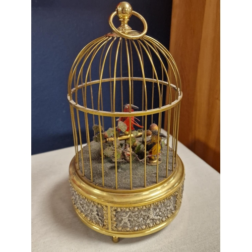 30 - Mid-Century Dual-Bird Karl Griesbaum German Birdcage Music Box - 25cm high and in full working order... 