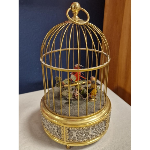 30 - Mid-Century Dual-Bird Karl Griesbaum German Birdcage Music Box - 25cm high and in full working order... 