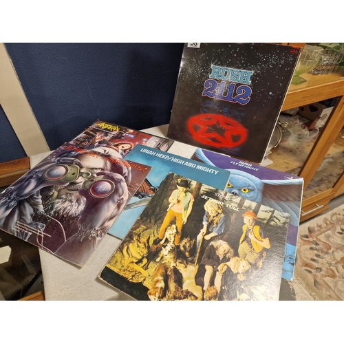 58 - Good Set of 6 Rock/Prog/Metal LP Vinyl Record Albums, including Rush, Anthrax, Uriah Heep, Jethro Tu... 