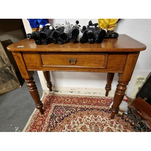 66 - Oak Hall Table with single drawer, H36