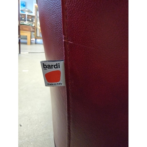 95 - Italian Bardi Red Leather Armchair - good condition