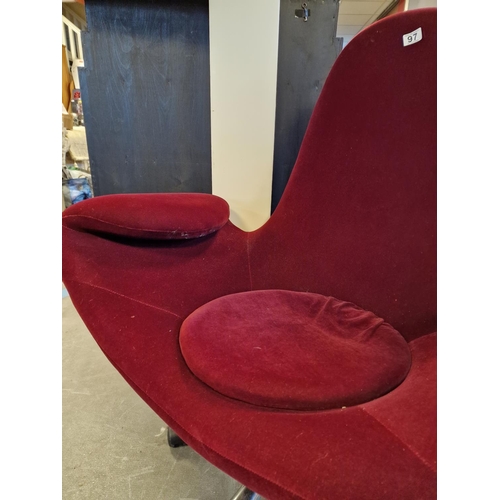 97 - Retro Designer Swan Lounge Chair - likely an Arne Jacobsen piece