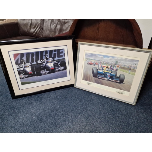 378 - Pair of Formula One F1 Signed Limited Edition Prints by Gavin Macleod and Tony Smith, of David Coult... 