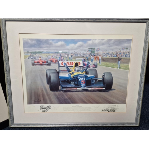 378 - Pair of Formula One F1 Signed Limited Edition Prints by Gavin Macleod and Tony Smith, of David Coult... 