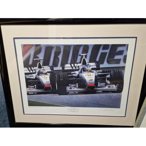 378 - Pair of Formula One F1 Signed Limited Edition Prints by Gavin Macleod and Tony Smith, of David Coult... 