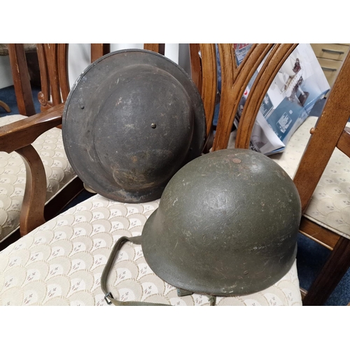 91b - Pair of Military Army Helmets, WW1 and Italian WWII