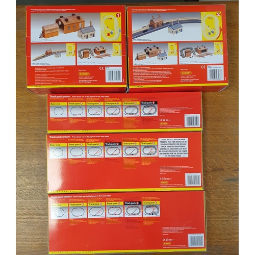 105 - Set of Three Boxed Hornby OO Gauge Train Railway Track + Two Trakmat Accessory Packs