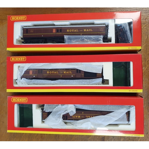 108 - Set of Three Hornby Train Railway Royal Mail Coaches R4155