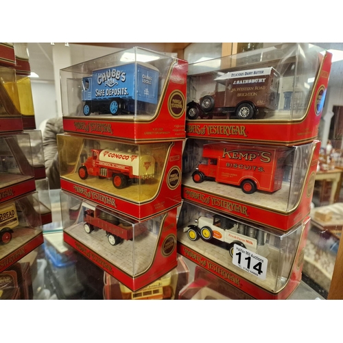 114 - Group of Six Matchbox Models of Yesteryear Die-Cast Trucks and Lorries with Advertising - all mint &... 