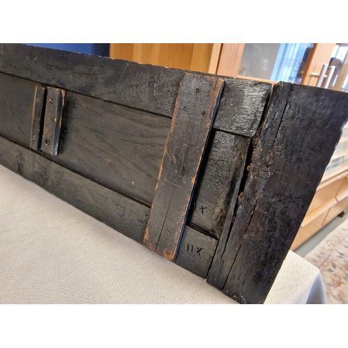 14 - Antique Turn-of-the-Century Irish/Celtic Carved Wooden Book Trough/Bookends - L 50 to 76cm, possible... 