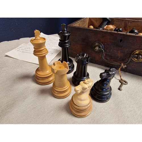 22 - The British Chess Company Stroud 1Antiquer 1899 Royal Chessmen Complete Set of Chess Pieces in Origi... 