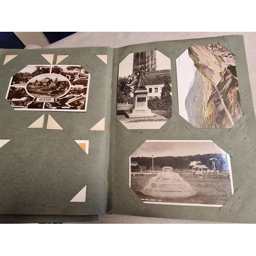 35 - 1920s-1940s Postcard Album Containing Postcards and Photographs - some Militaria & Decorative/Floral... 