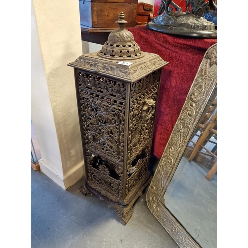 53 - 1920's Metallic Moroccan Style Cased Belling Handy Heater Unit - 80cm high