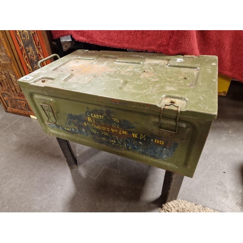 56 - WWII Ammo Box Military Re-Purposed Table