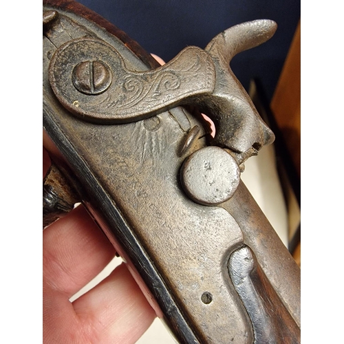 62 - Early Victorian Travel Pistol (converted to Percussion) - marked Richards