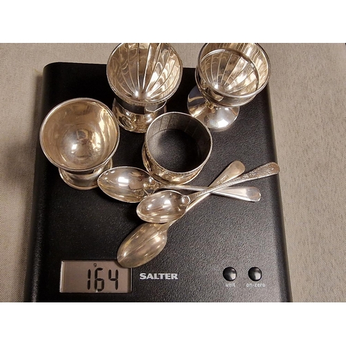 65 - Trio of Hallmarked Silver Christening Sets (two cased) - 164g