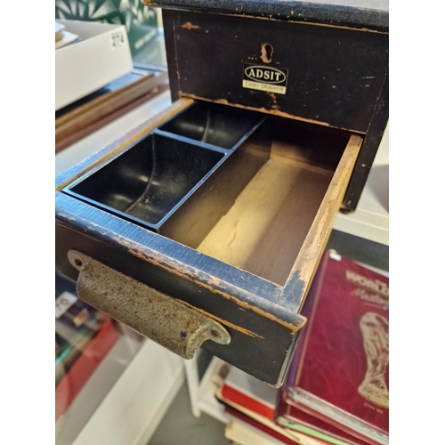 69 - Vintage Adsit Wooden Cash Drawer Till