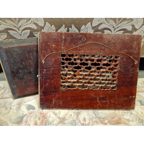 55a - Trio of Early Chinese Carved Wooden Panels