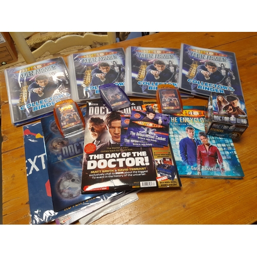 128j - Assortment of Doctor Who Items including Top Trumps, Topps Stickers and Alien Armies Trading Cards -... 