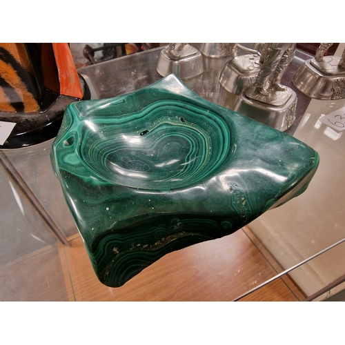 63d - Retro Green Malachite Ashtray