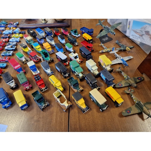 128n - Collection of Various Die Cast Toy Cars and Advertising Trucks + Planes inc Matchbox