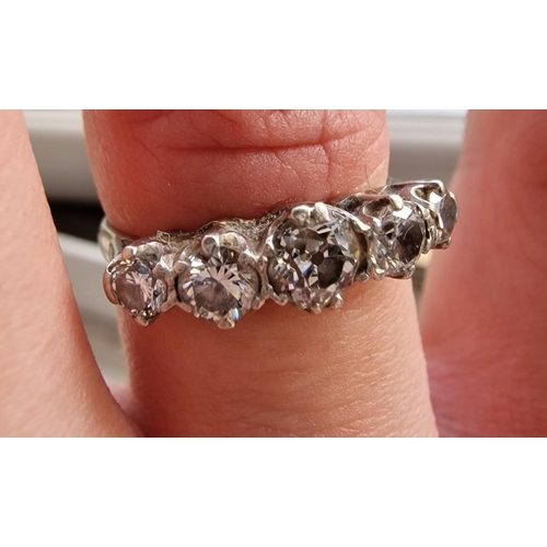 102 - 18ct White Gold and Five Diamond Designer Ring (Birmingham Hallmark) - Approx 2-2.2ct of Diamonds - ... 