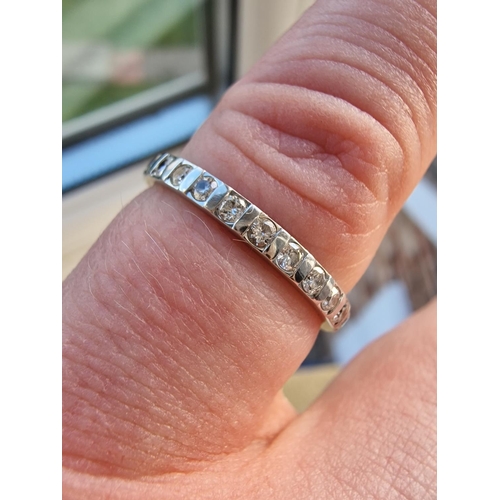 106 - Cased Platinum and Diamond Eternity Ring - size M and 2.6g