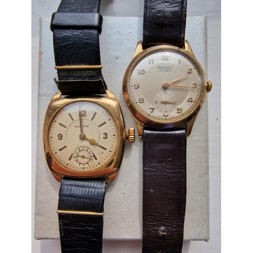 144 - Pair of 9ct Gold Vintage Wrist Watches - one Rotary and a Waltham