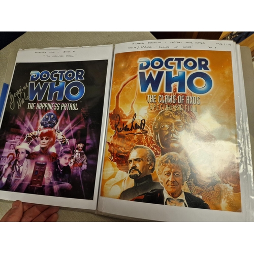 73o - Folder of Various Signed Autographs from Doctor Who Stars and Actors inc Tom Baker