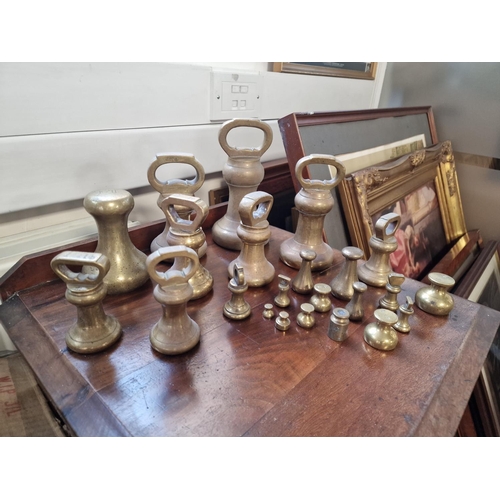 340 - Large Collection of Brass Graduated Weights