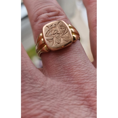 102 - 9ct Gold Signet Ring, size Q and 7.3g total