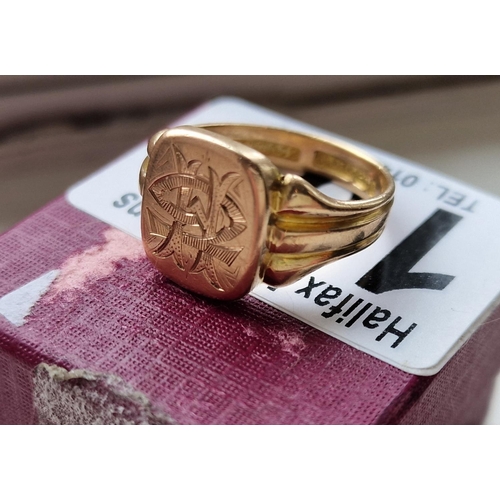 102 - 9ct Gold Signet Ring, size Q and 7.3g total