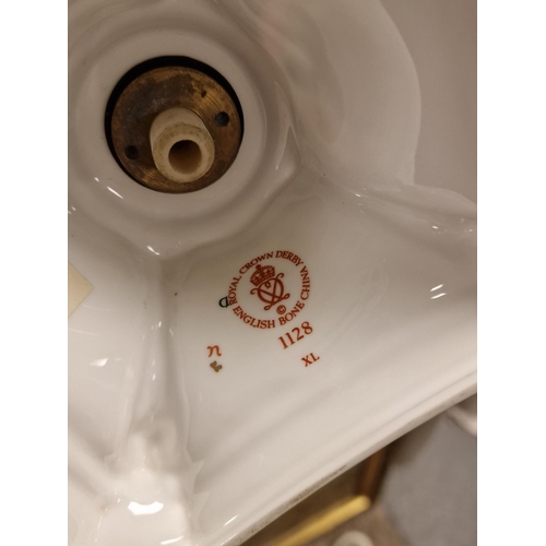 35 - Pair of 1128 Royal Crown Derby Candlesticks - approx 10 inches high