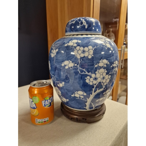 37 - Early 20th Century Chinese Ginger Jar & Stand