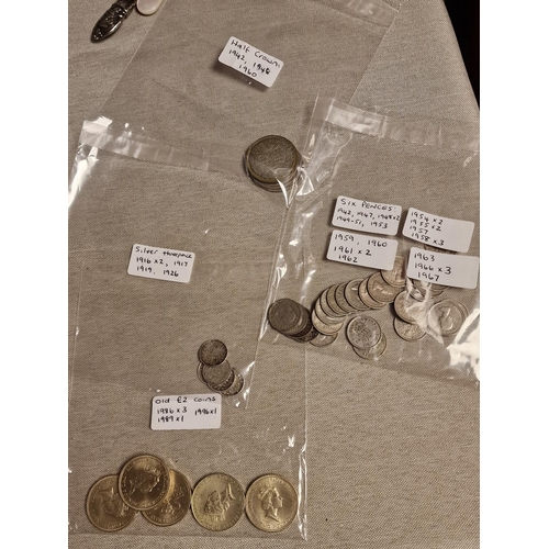 66 - Collection of Various Bagged British Coins including some pre-1947 Silver Examples