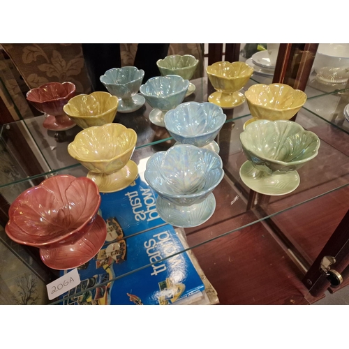 366 - Set of Six Vintage Beswick Lustre Harlequin Grapefuit Bowls