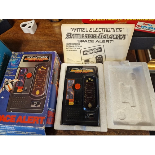 57c - Set of Three Retro Vintage Toys and Electronica, inc Boxed Palitoy Wildfire Pinball & Boxed Battlest... 