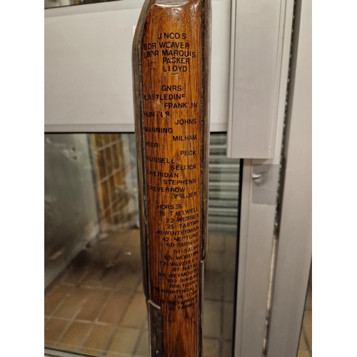 11 - Vintage Artillery Shell Trenchart commemorating Soldiers and their Horses from Various Wars - marked... 