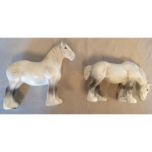 115 - Pair of Beswick Pottery Dapple Grey Shirehorses