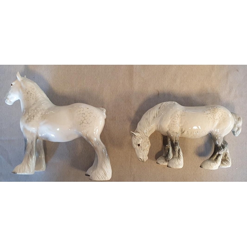 115 - Pair of Beswick Pottery Dapple Grey Shirehorses