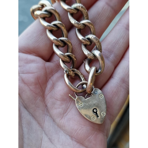 131 - 9ct Gold Padlock Bracelet - 24.6g