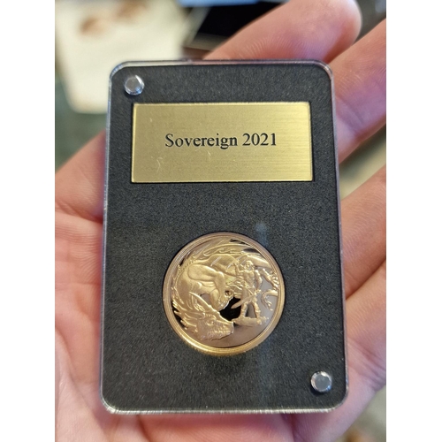 139 - Cased London Mint 2021 Limited Edition Dragon 22ct Gold Sovereign Coin - Proceeds to Yorkshire Air A... 