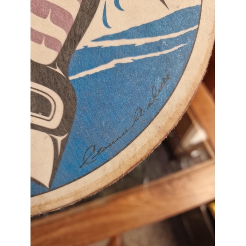 14 - Haida Art Clarence Wells Signed Native American Drum - Musical Instrument